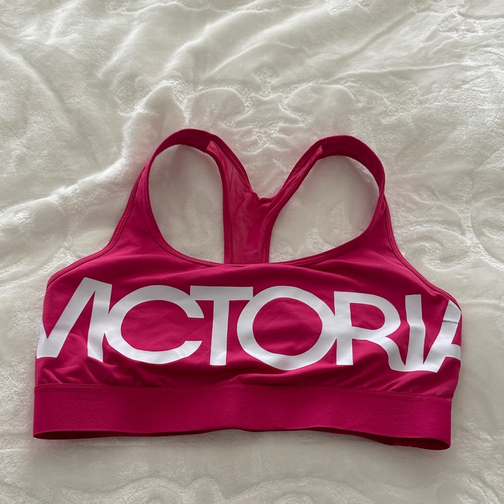 Victoria's Secret Fuchsia Sports Bra with White Logo - Picture 5 of 9